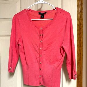 WHBM Coral Cardi Cardigan Sweater S
